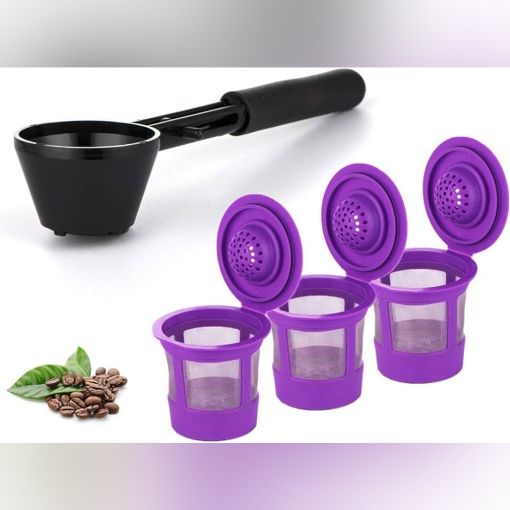 Reusable Coffee Filter Pods with Handle - Black and Purple - Picture 2 of 2